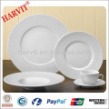 Restaurant Dinner Plates Embossed / Relief Debossing 20pcs Ceramic Dinnerware Sets / Italian Porcelain Dinner Set
